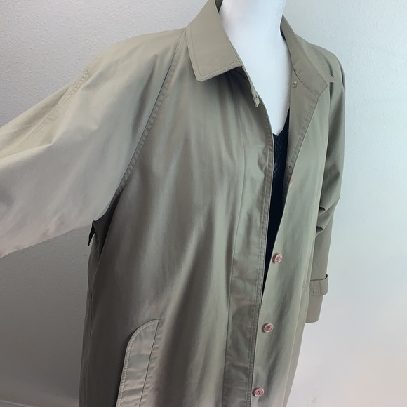 London Fog Thinsulate zip out quilted lining, classic tan trench coat EUC - Picture 6 of 14